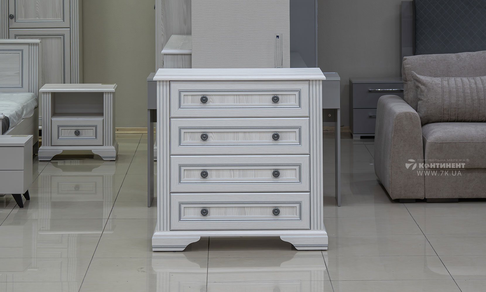 Комод Вайт комод 4S/90 сосна срібна - фото 4