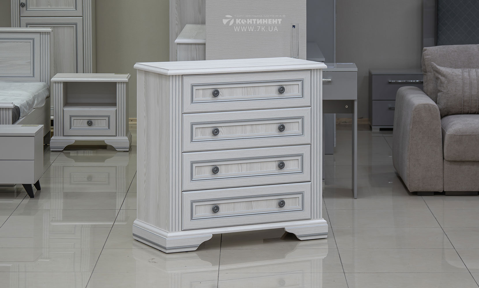Комод Вайт комод 4S/90 сосна срібна - фото 3