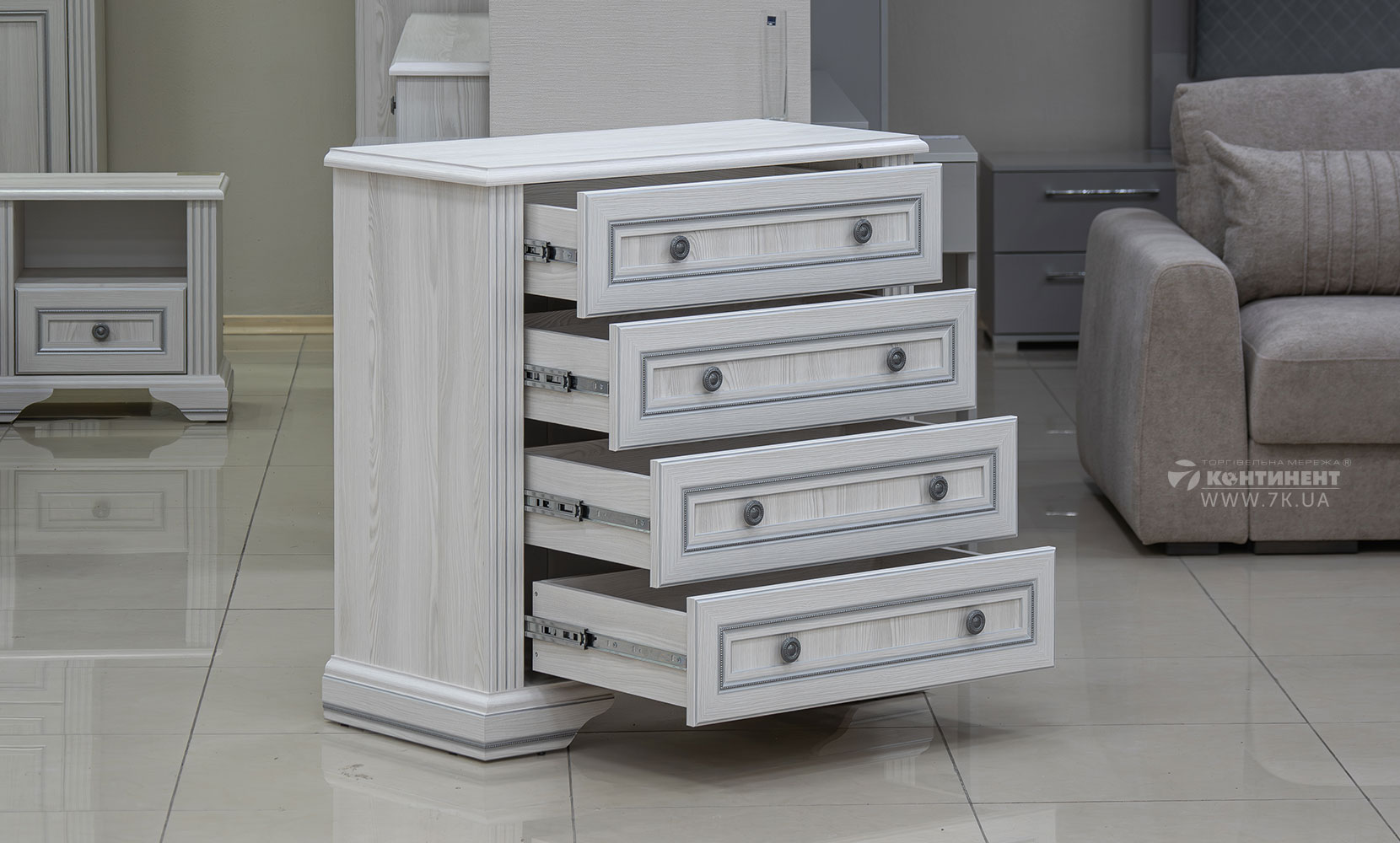 Комод Вайт комод 4S/90 сосна срібна - фото 5