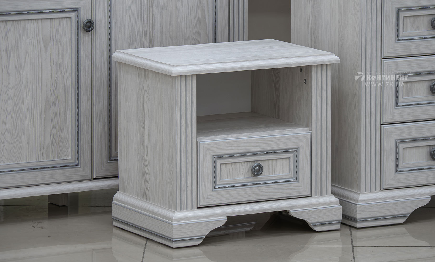 Приліжкова тумба Вайт тумба приліжкова 1S сосна срібна - фото 2