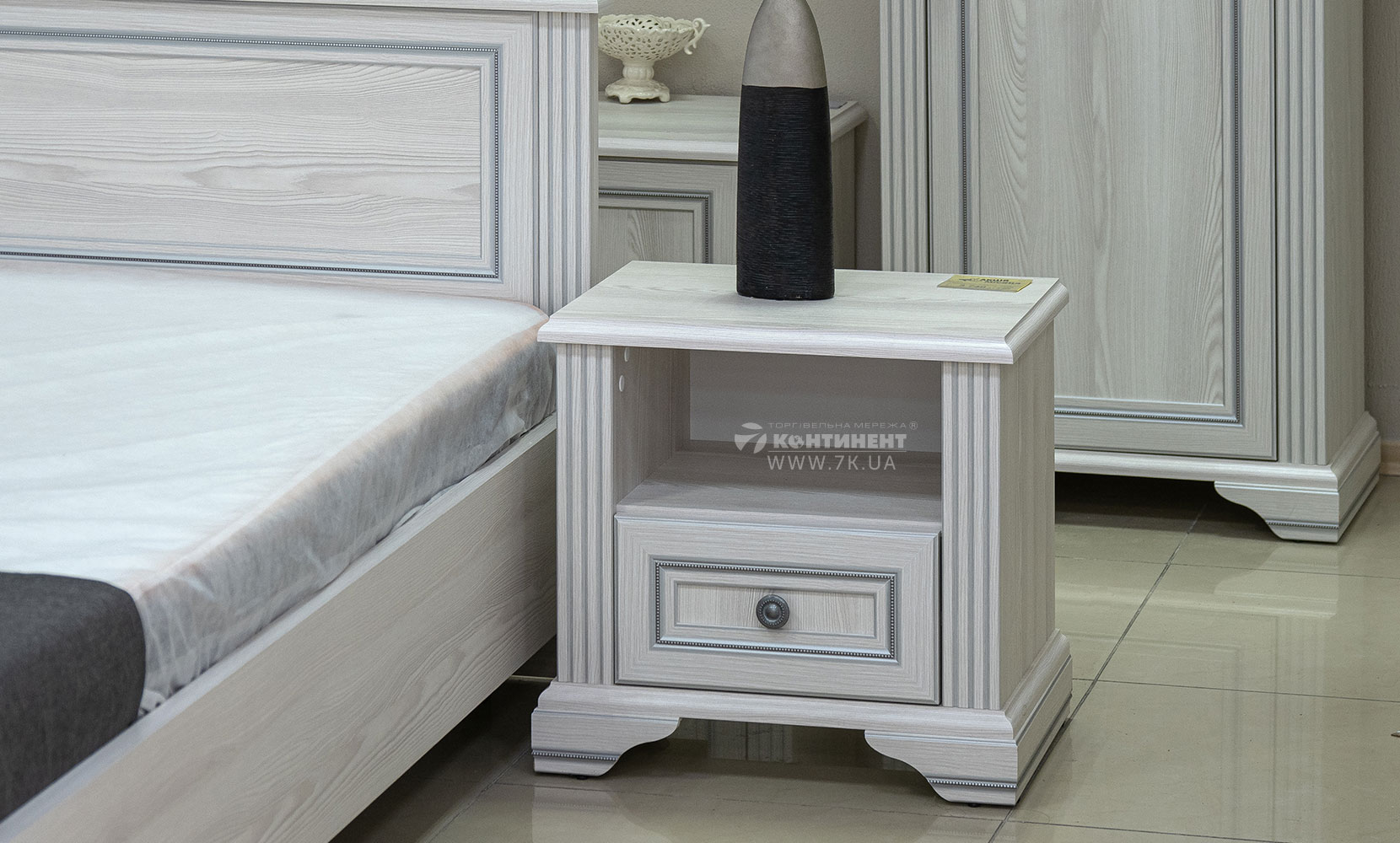 Приліжкова тумба Вайт тумба приліжкова 1S сосна срібна - фото 7