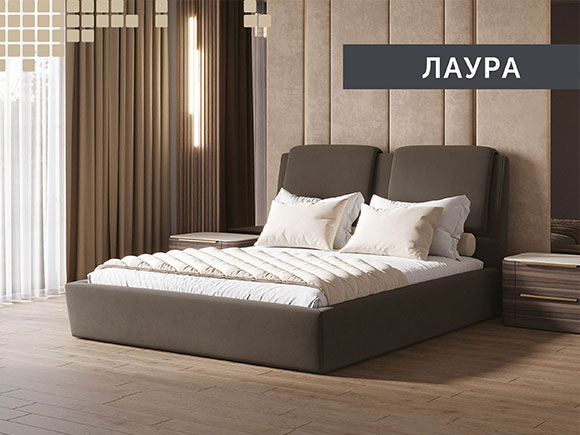 Лаура 160*200 з підйом.механізмом, б/м в тканині 1кат