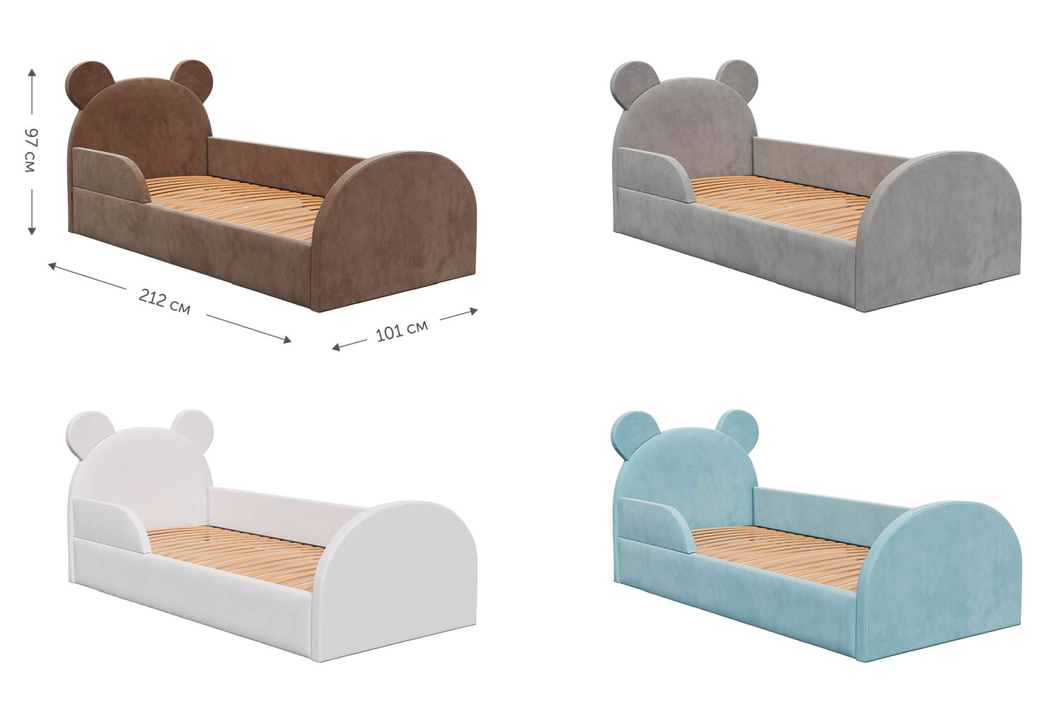 М'які ліжка Тедді 90*200 з підйом.механізмом, б/м в тканині 1кат - фото 2