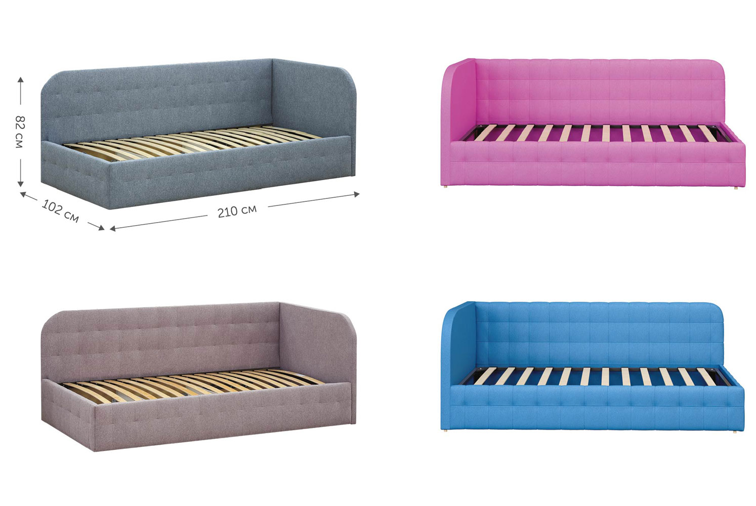 М'які ліжка Флора 90*200 з підйом.механізмом, б/м в тканині 1кат - фото 2