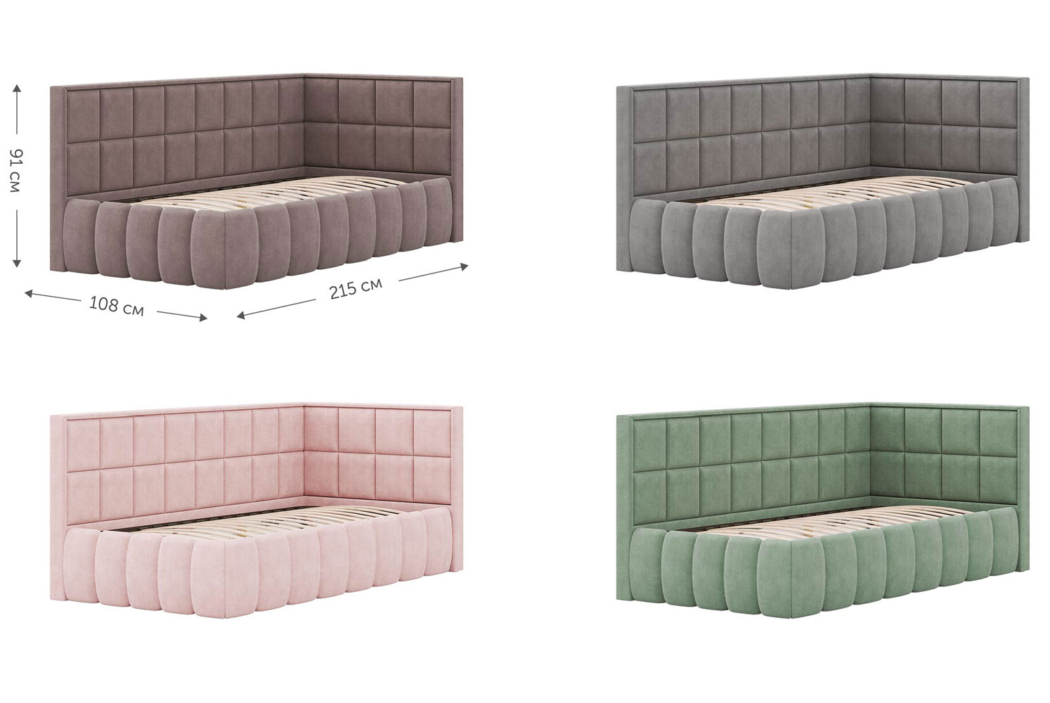 М'які ліжка Дейзі 90*200 з підйом.механізмом, б/м в тканнині 1кат - фото 2