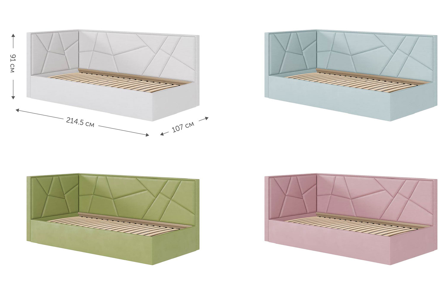 М'які ліжка Венді 90*200 з підйом.механізмом, б/м в тканині 1кат - фото 2