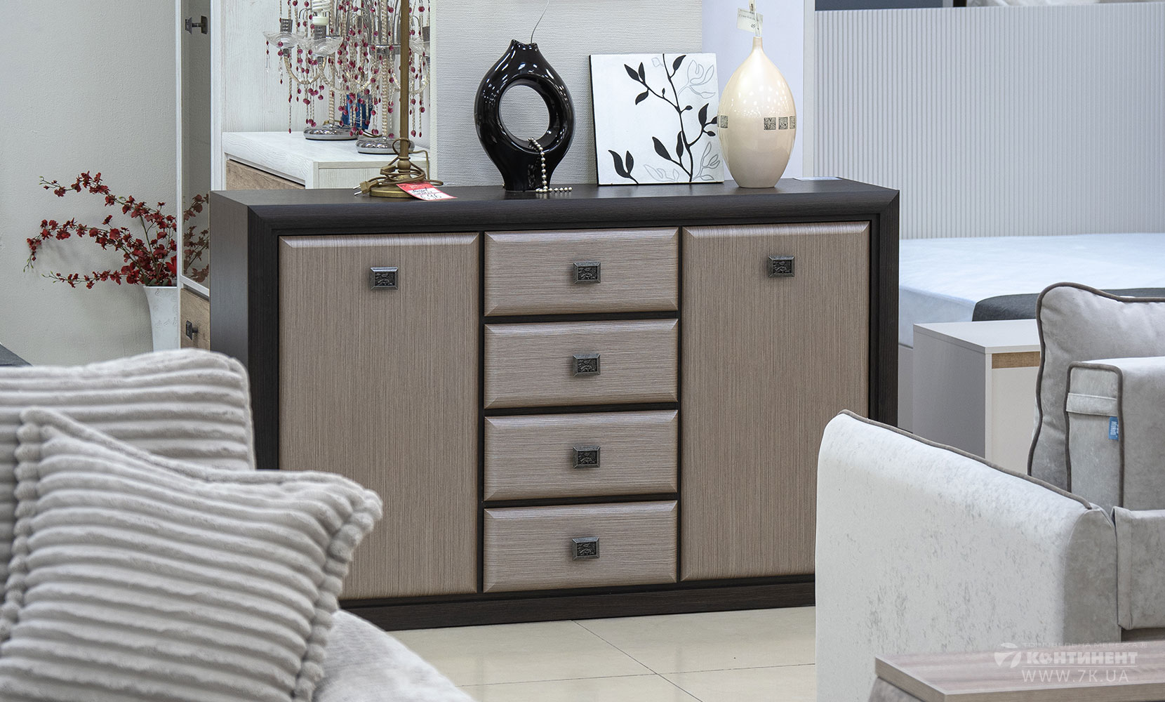 Комод Коен МДФ  комод KOM 2D4S венге магія/штрокс темний - фото 5