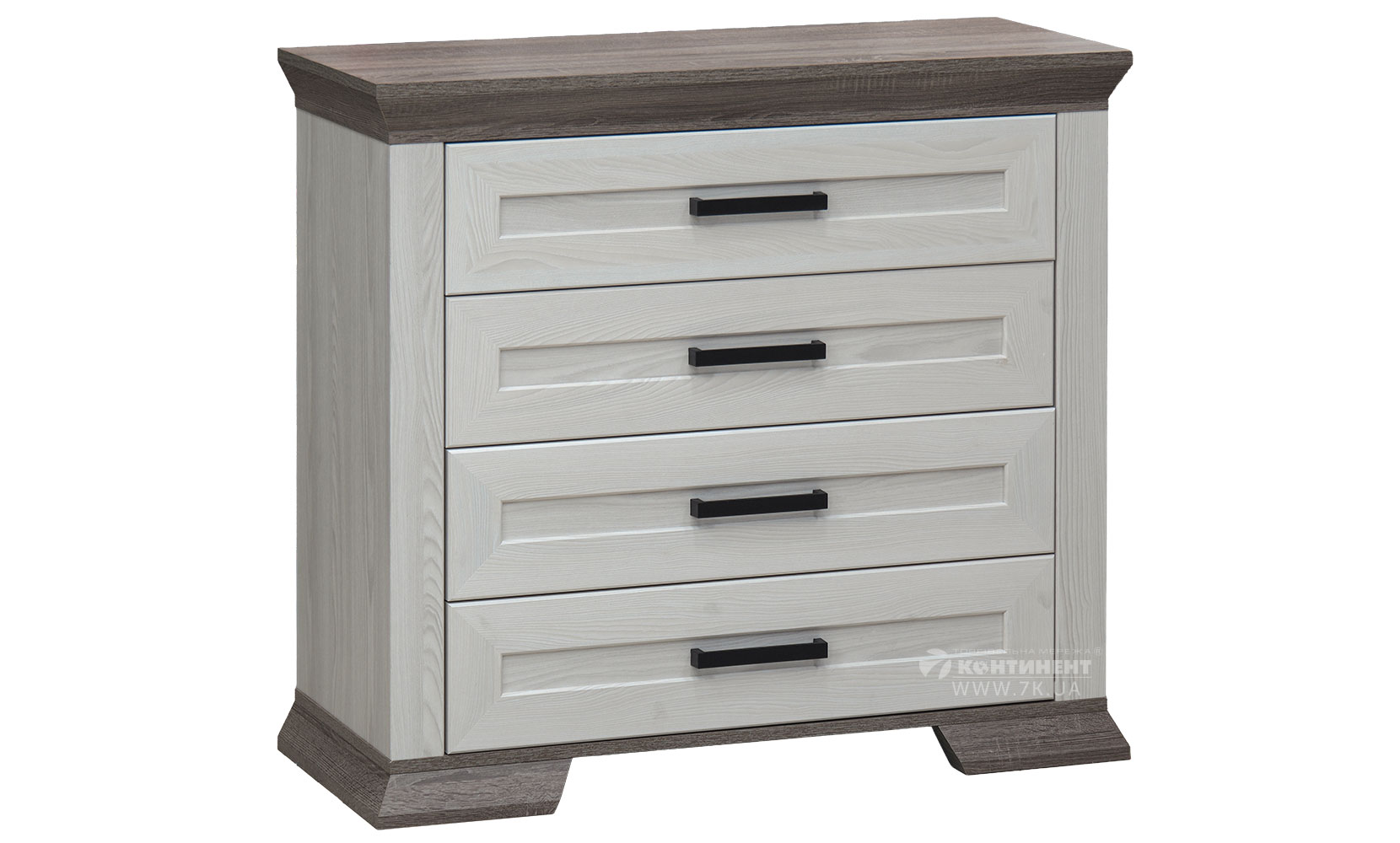 Комод Марсель  комод KOM 4S ясен сніжний/дуб сонома трюфель - фото 1