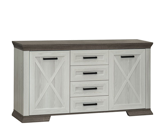 Комод Марсель комод KOM 2D4S ясен сніжний/дуб сонома трюфель