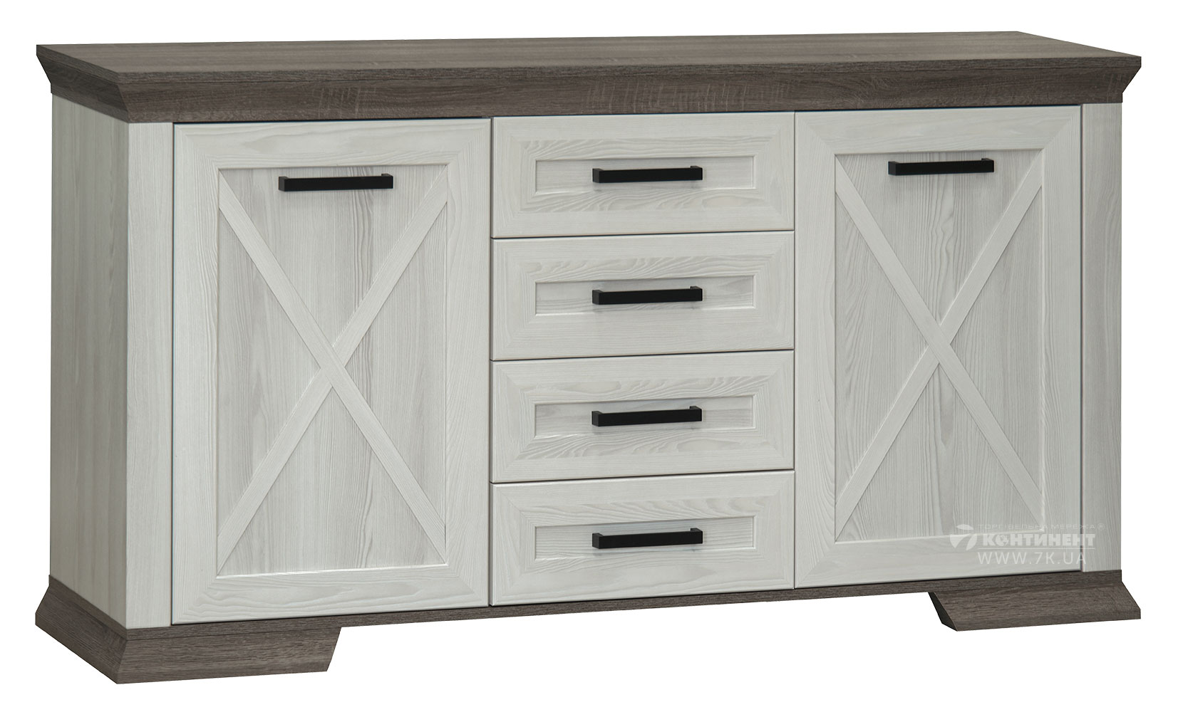 Комод Марсель комод KOM 2D4S ясен сніжний/дуб сонома трюфель - фото 6 Комод Марсель комод KOM 2D4S ясен сніжний/дуб сонома трюфель - фото 6