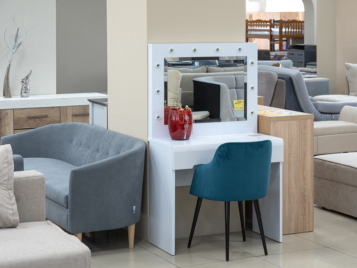 Туалетний столик Стіл Візажиста німфея альба/білий глянець - фото 5