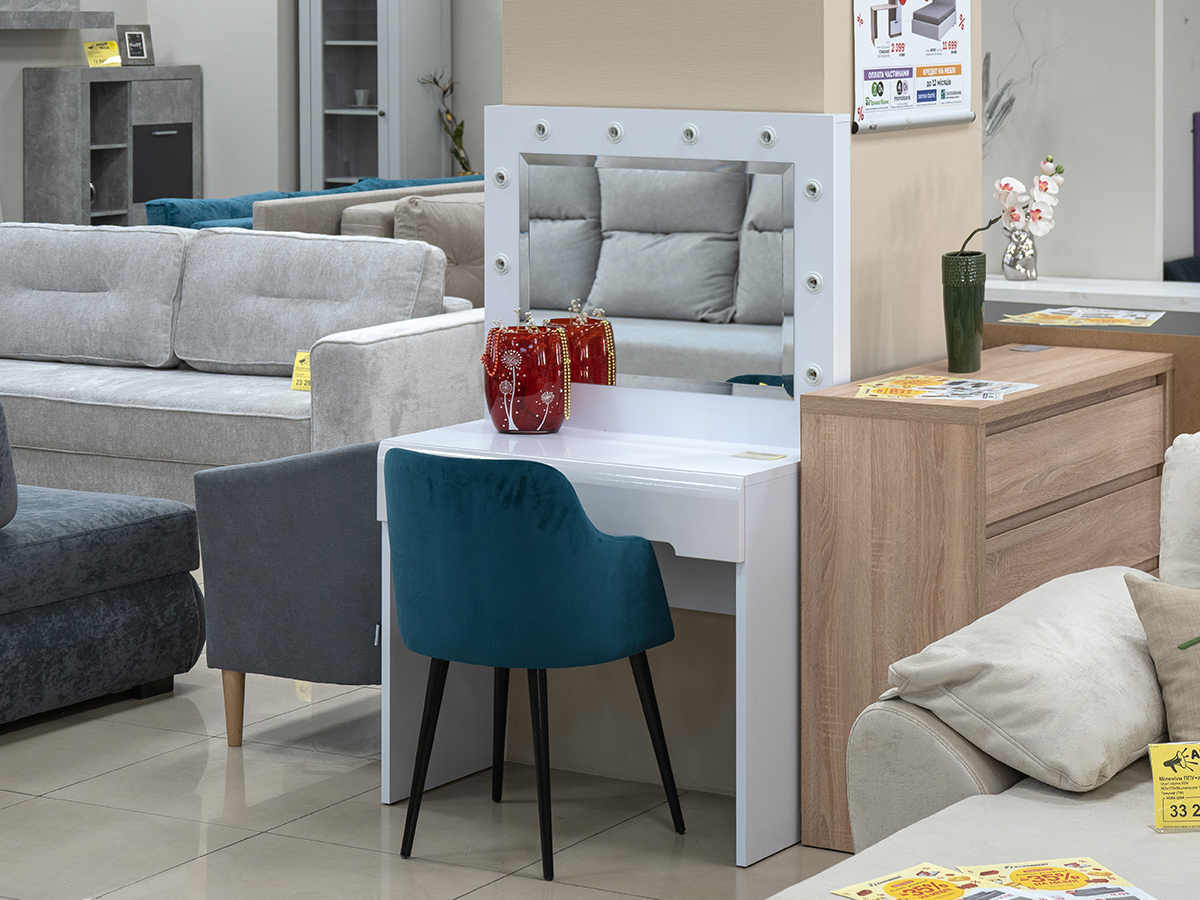 Туалетний столик Стіл Візажиста німфея альба/білий глянець - фото 6