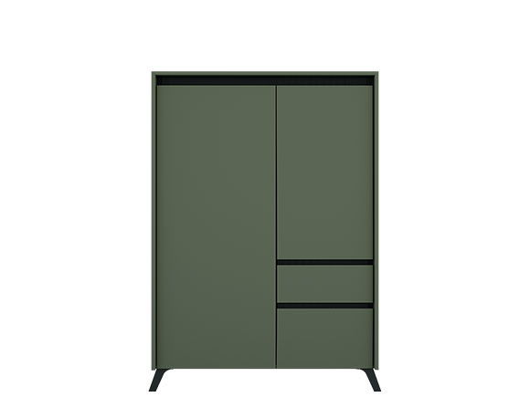 Комод Лаундж 004 Комод REG 2D1S1K Зелений димчастий / Чорний Комод Лаундж 004 Комод REG 2D1S1K Зелений димчастий / Чорний