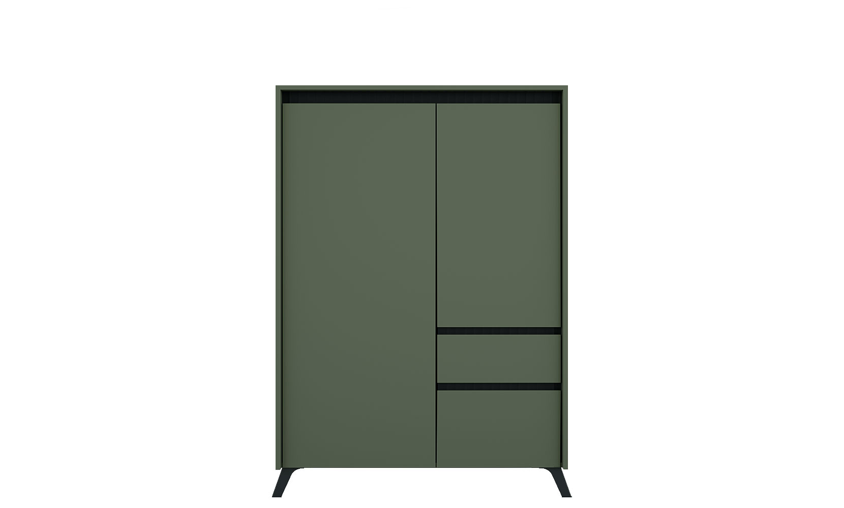 Комод Лаундж 004 Комод REG 2D1S1K Зелений димчастий / Чорний - фото 1