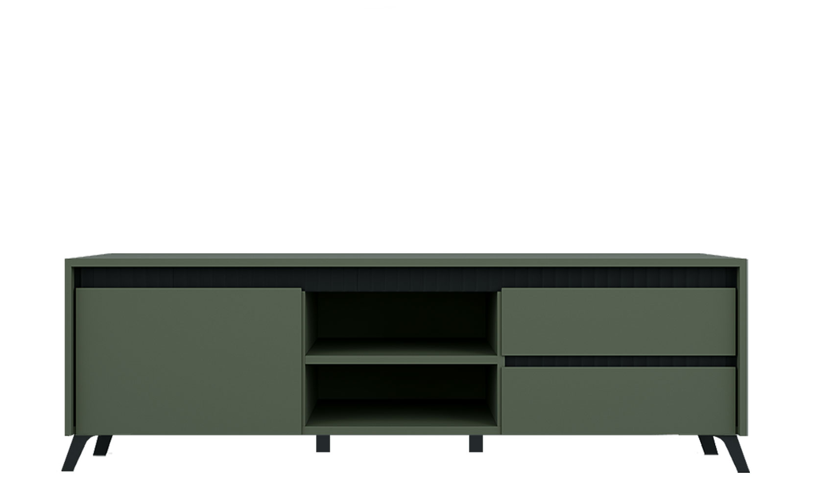 Тумба ТВ Лаундж 001 тумба RTV 1K2So Зелений димчастий / Чорний - фото 1