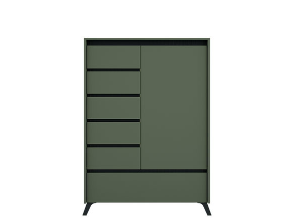 Комод Лаундж 005 Комод REG 1D5S1K Зелений димчастий / Чорний Комод Лаундж 005 Комод REG 1D5S1K Зелений димчастий / Чорний