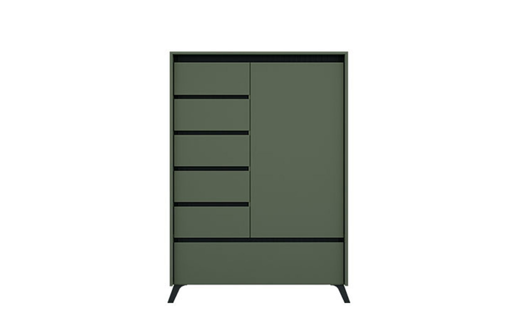 Комод Лаундж 005 Комод REG 1D5S1K Зелений димчастий / Чорний - фото 1