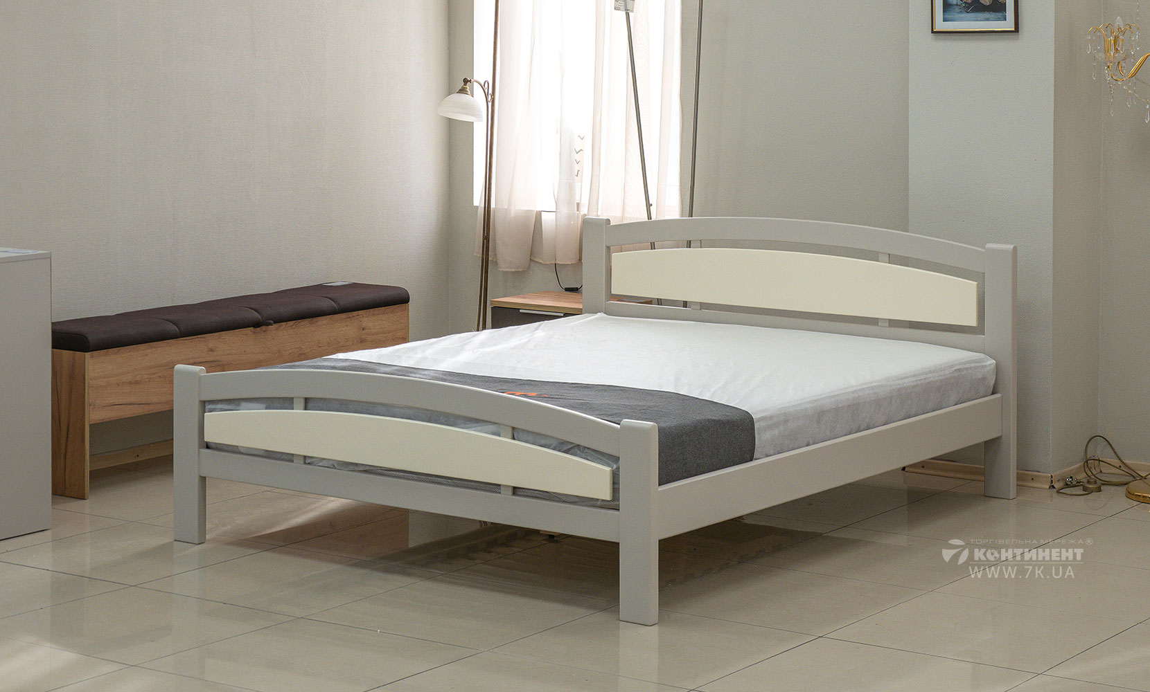 Ліжко Джерсі ліжко 160х200 з вкладом (б/м) латте S2005-Y50R/айворі S 0505-Y30R - фото 4