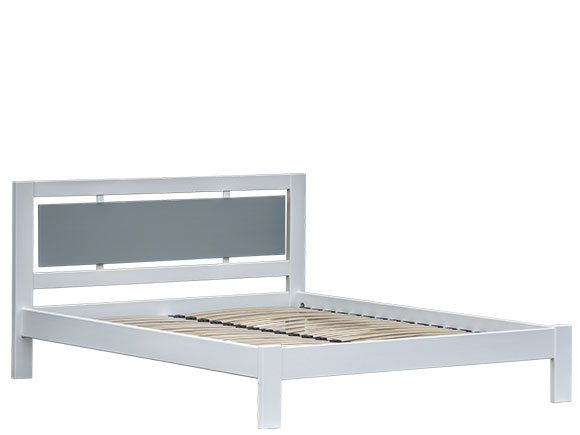 Прайм ліжко 160х200 з вкладом (б/м) білий RAL9003/вставка сірий S 4005-B80G