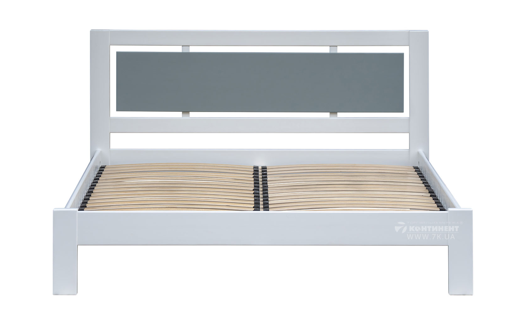 Ліжко Прайм ліжко 160х200 з вкладом (б/м) білий RAL9003/вставка сірий S 4005-B80G - фото 2