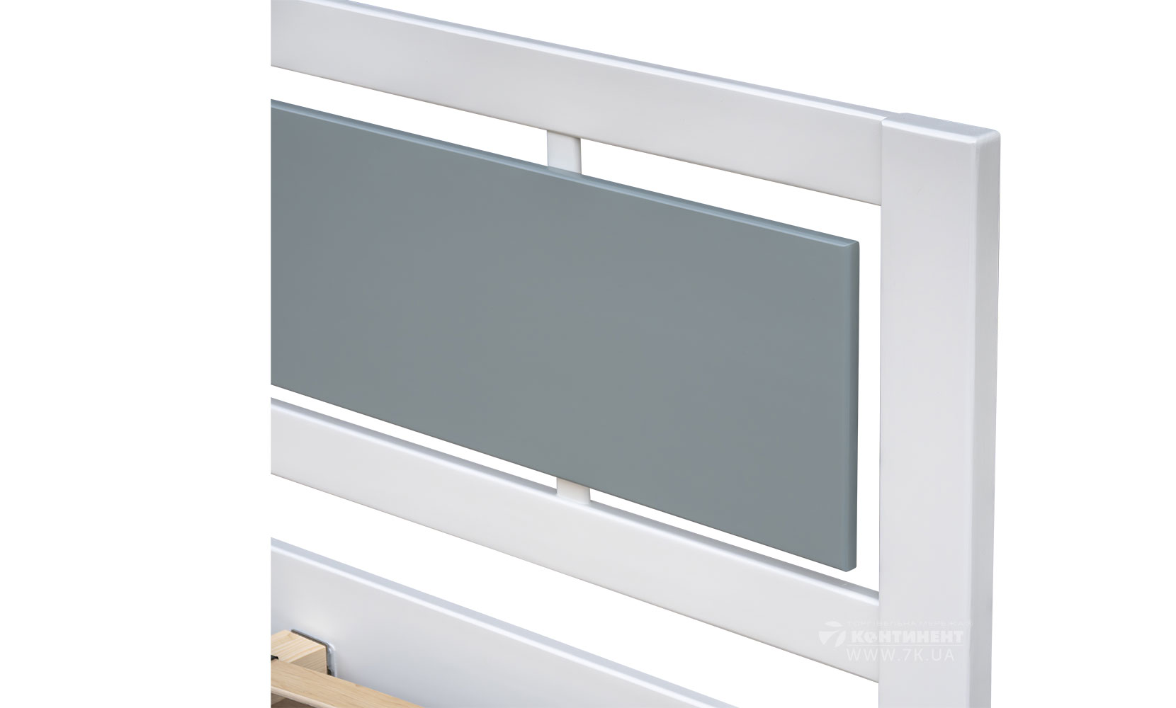 Ліжко Прайм ліжко 160х200 з вкладом (б/м) білий RAL9003/вставка сірий S 4005-B80G - фото 3