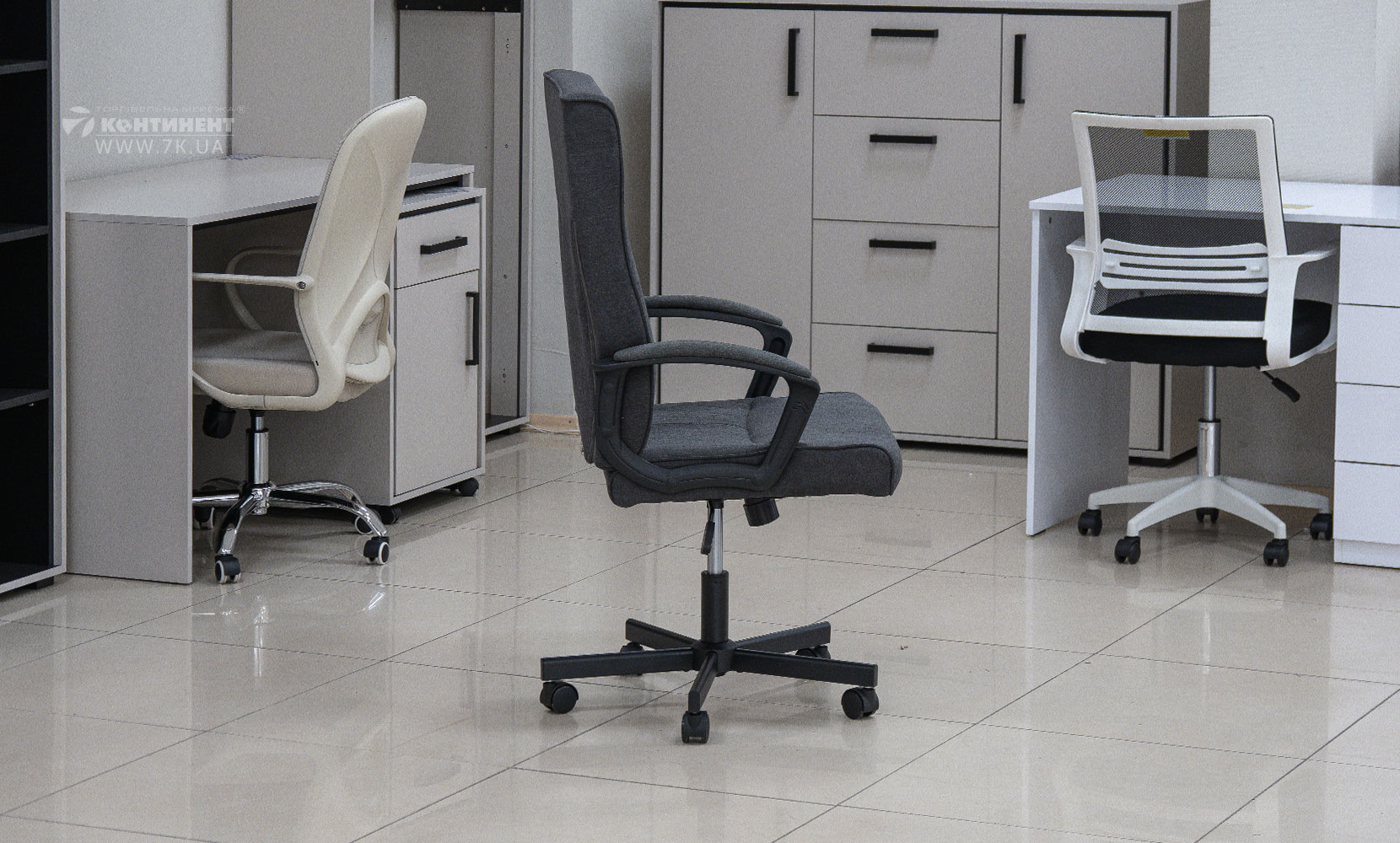 Офісне крісло Стілець офісний Нео сірий - фото 4
