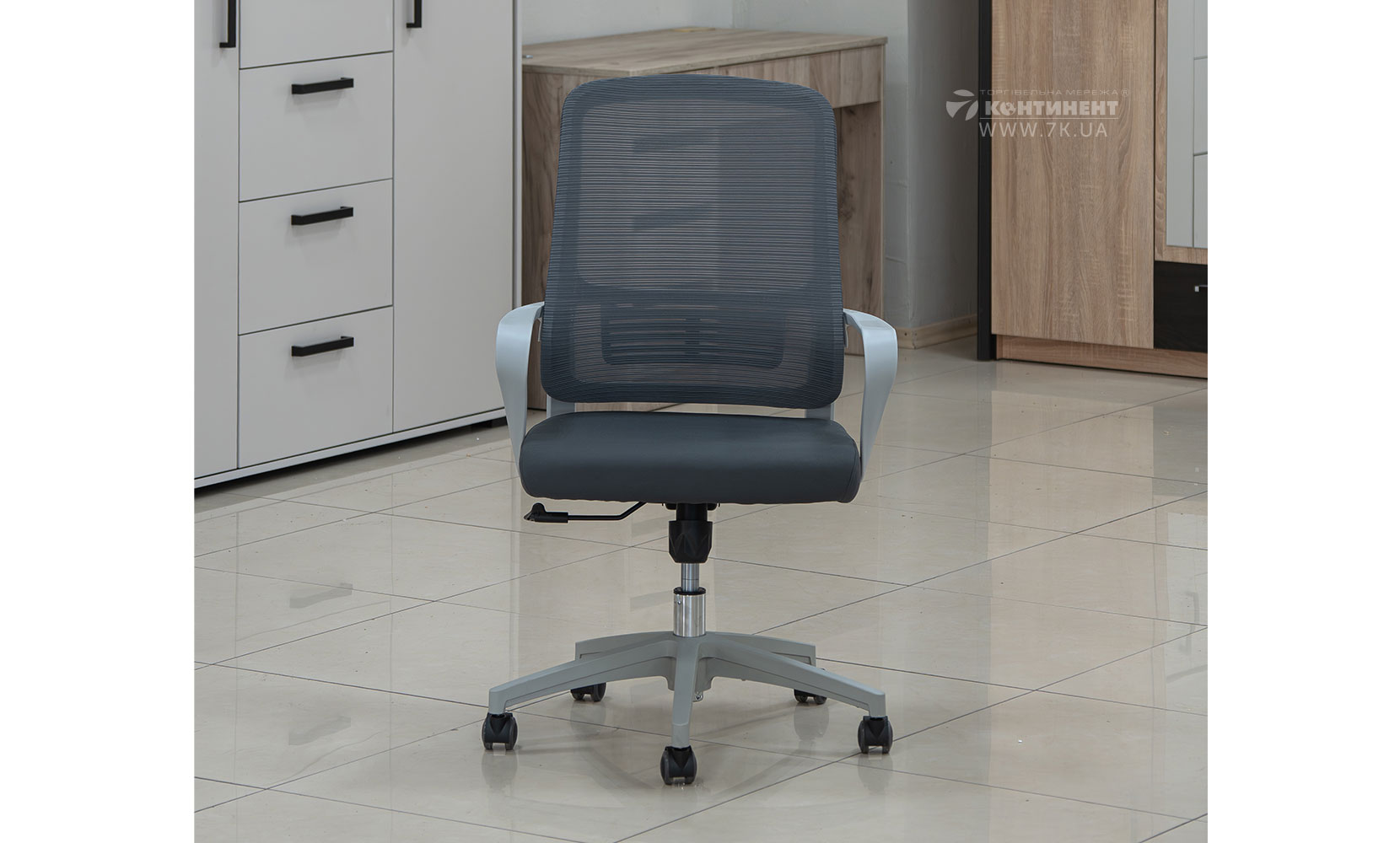 Офісне крісло Стілець офісний Біт сірий - фото 3