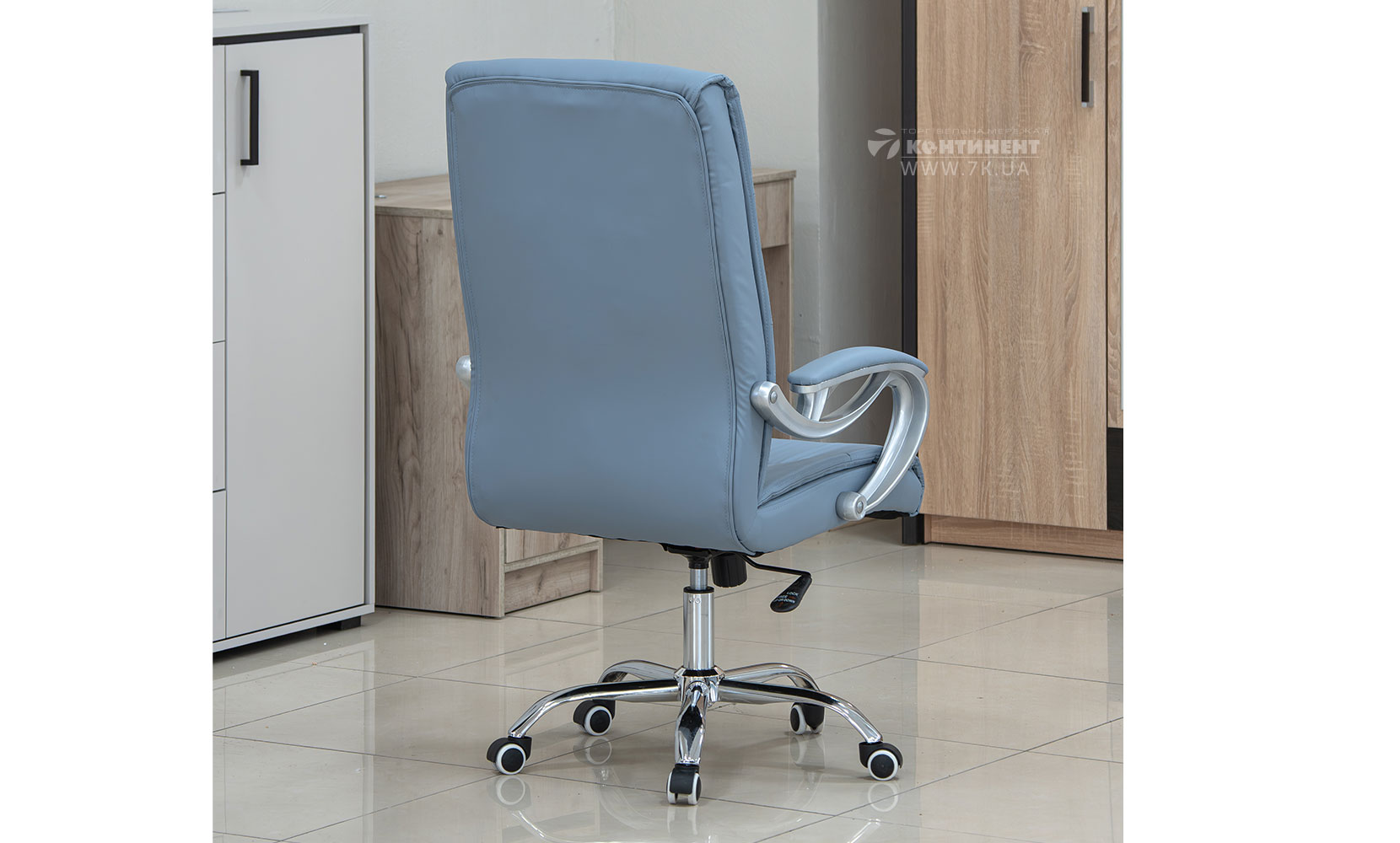 Офісне крісло Стілець офісний Ентер сіро-блакитний - фото 5