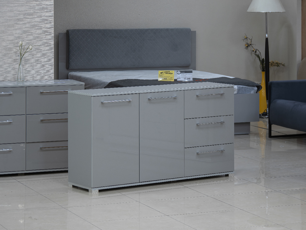 Комод Мегі MG-62 Комод 2дв 3шх глянець сірий шиншила - фото 3