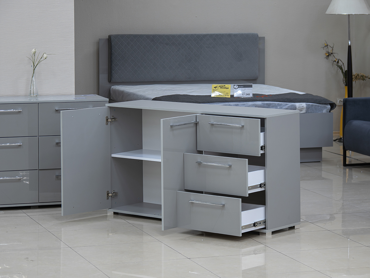 Комод Мегі MG-62 Комод 2дв 3шх глянець сірий шиншила - фото 4