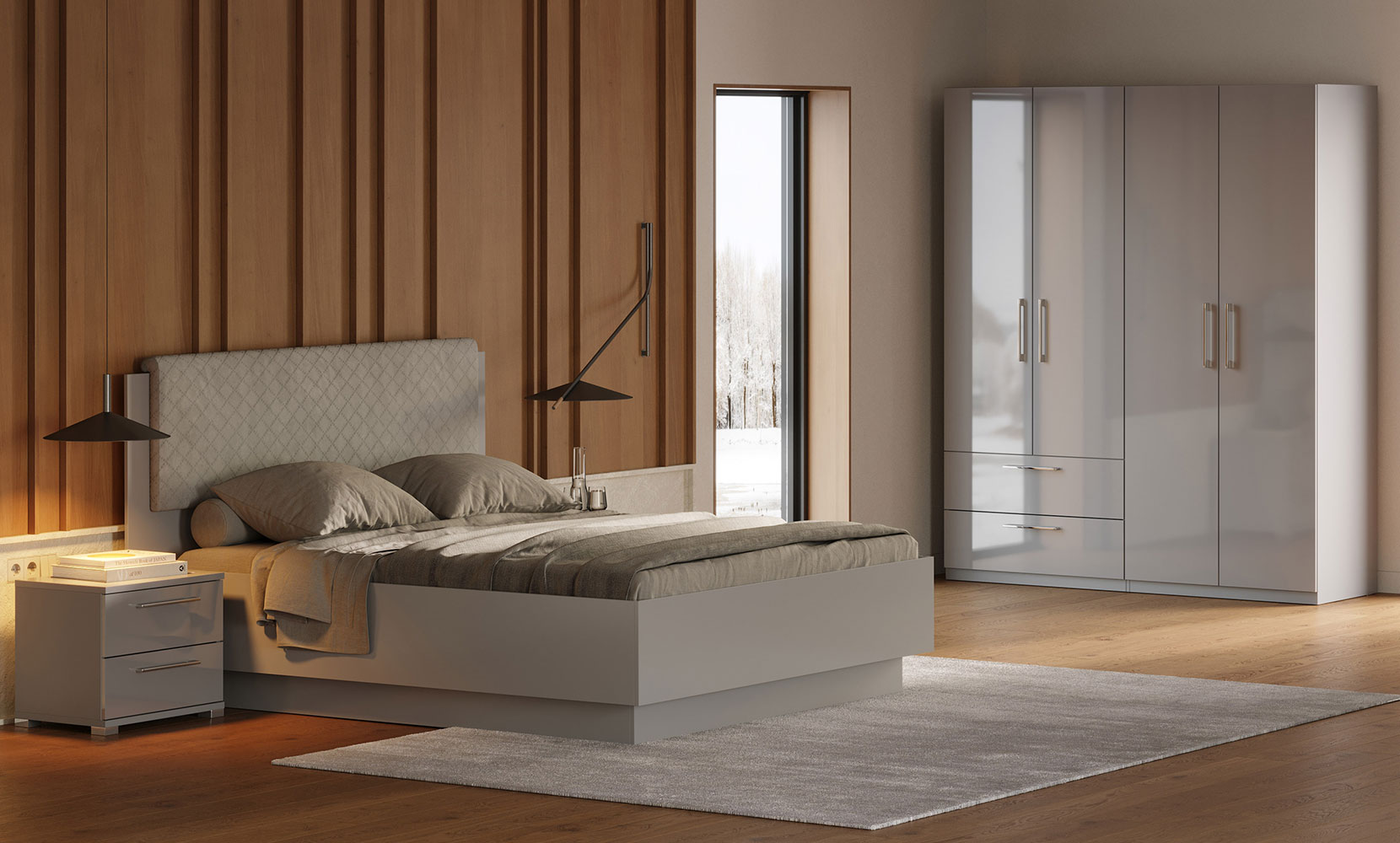 Ліжко Мегі MG-46 Ліжко 1,6 Підйомне з каркасом глянець сірий шиншила - фото 5