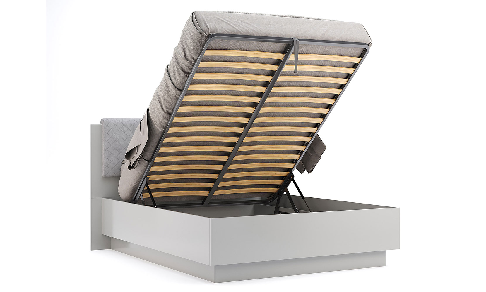 Ліжко Мегі MG-48 Ліжко 1,8 Підйомне з каркасом глянець сірий шиншила - фото 4