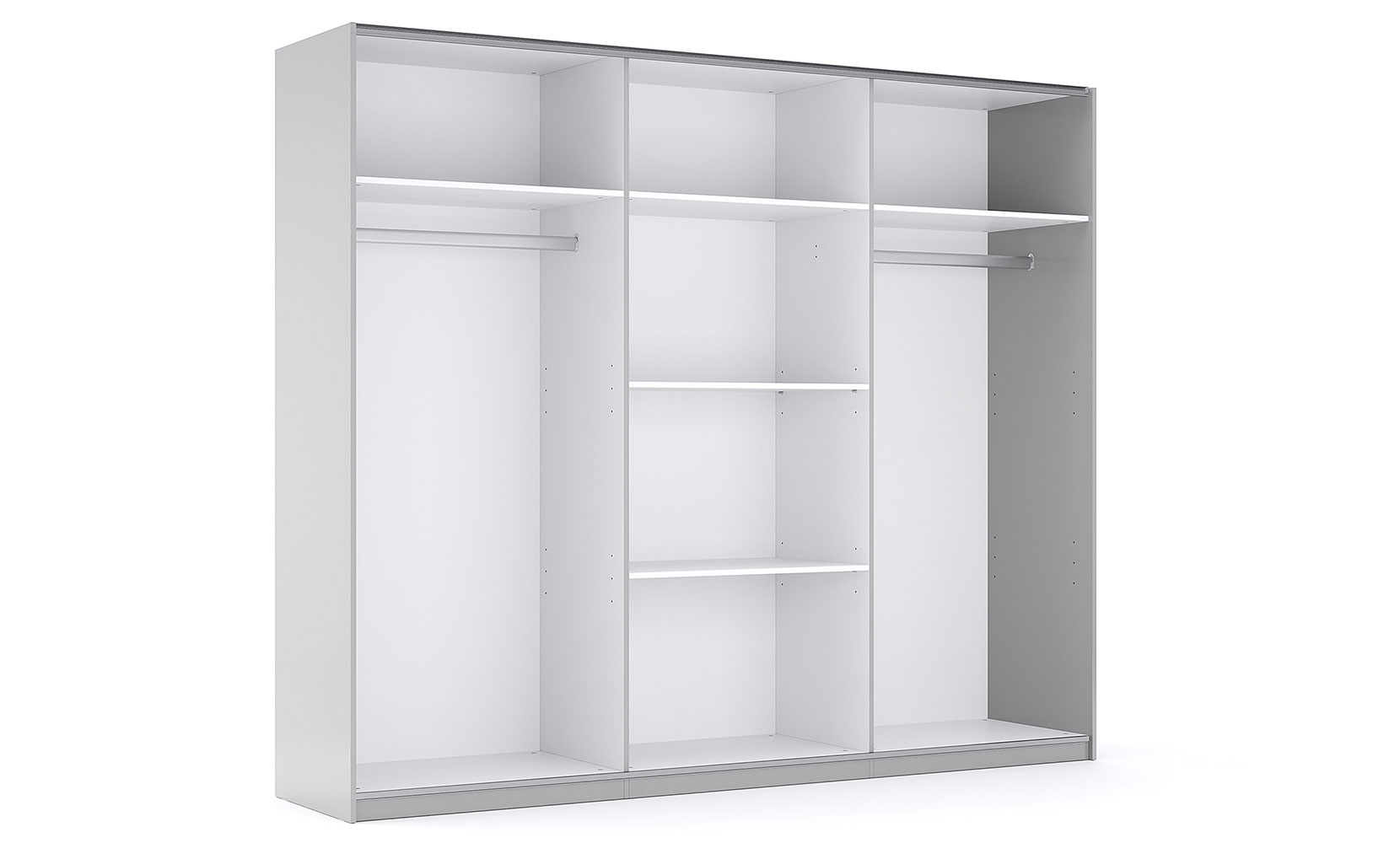 Шафа у спальню Мегі MG-25 Шафа-Купе 2,5м(Двері глянець /Дзеркало) глянець сірий шиншила - фото 2