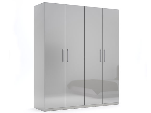 Шафа у спальню Мегі MG-24 Шафа 4дв без дзеркал глянець сірий шиншила