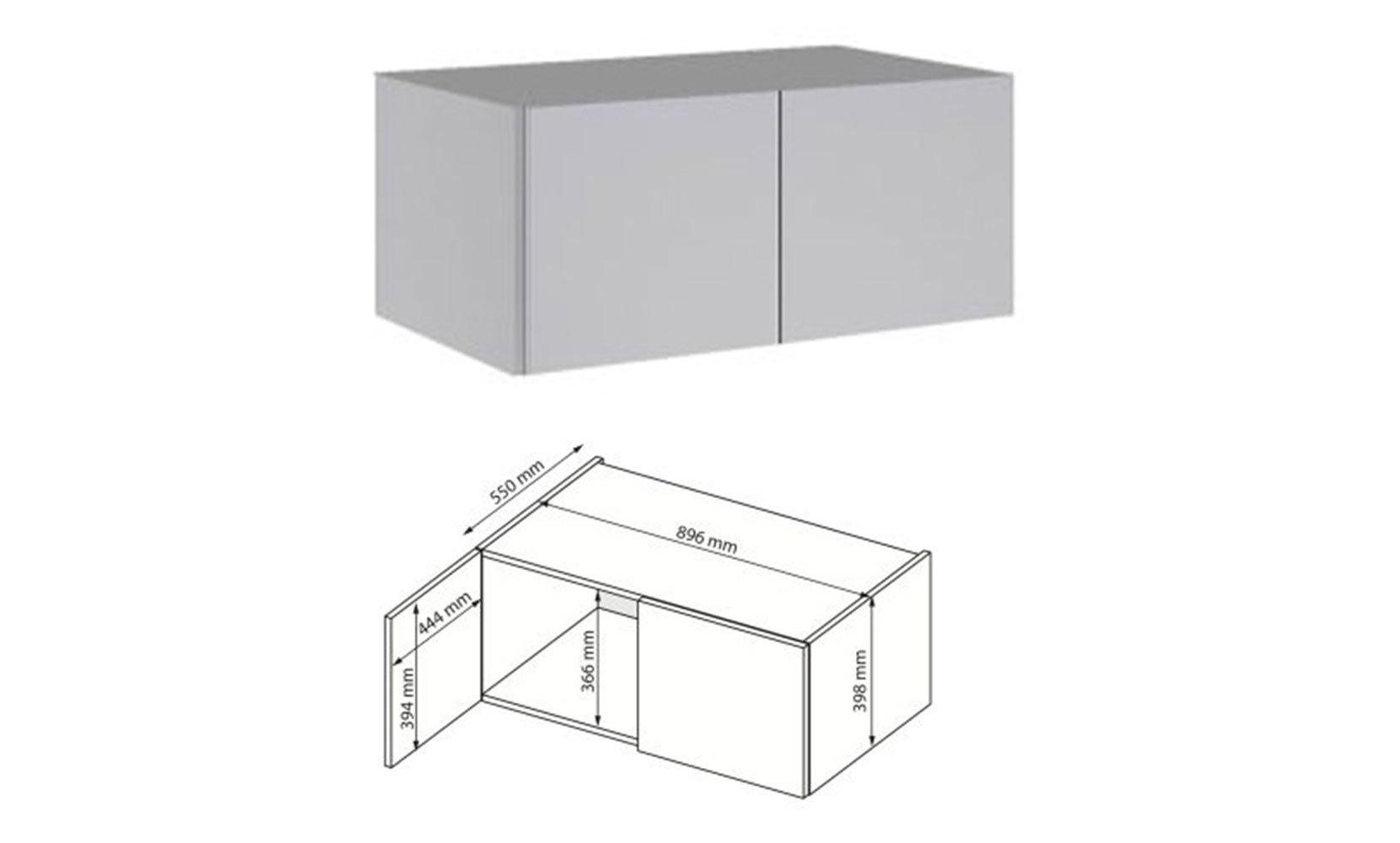 Шафа у спальню Мегі MG-02 Антресоль 2дв глянець сірий шиншила - фото 1