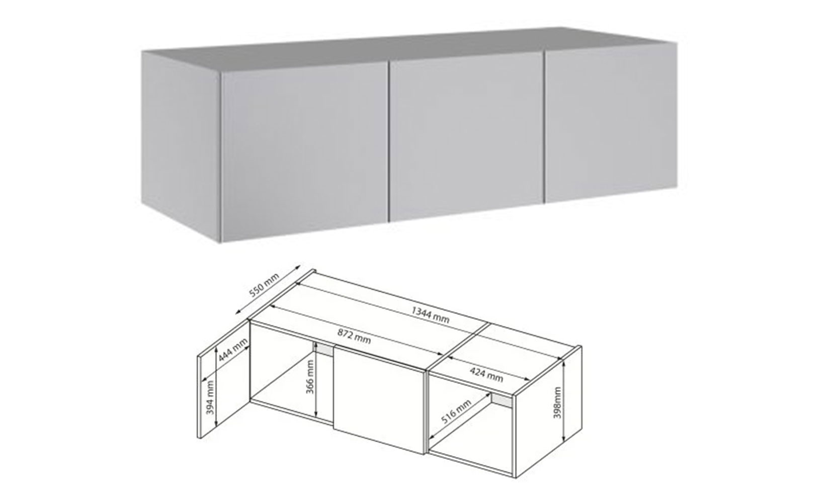 Шафа у спальню Мегі MG-03 Антресоль 3дв глянець сірий шиншила - фото 1