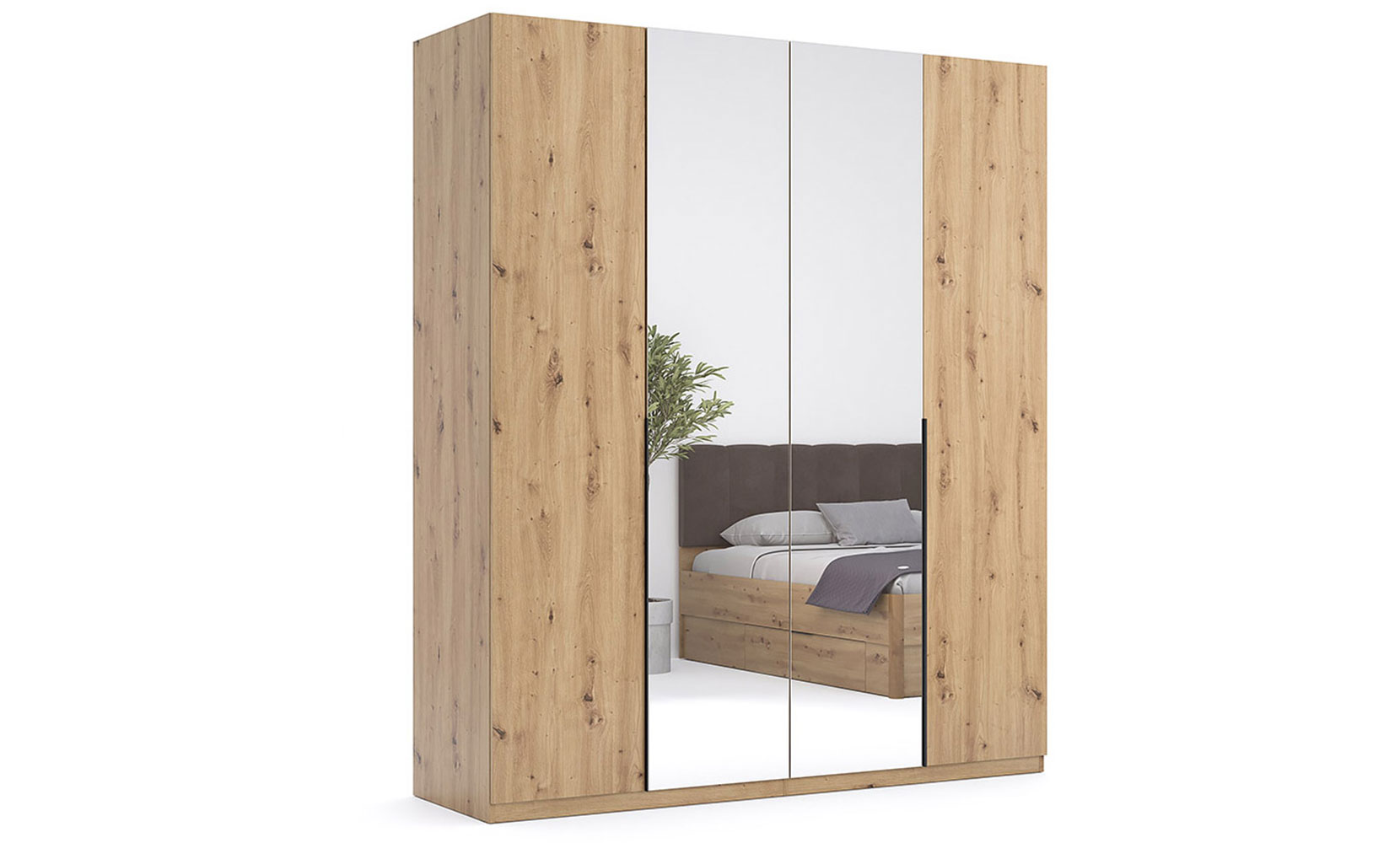Шафа у спальню Тедді TD-14 Шафа 4дв (з дзеркалами) дуб артізан - фото 1