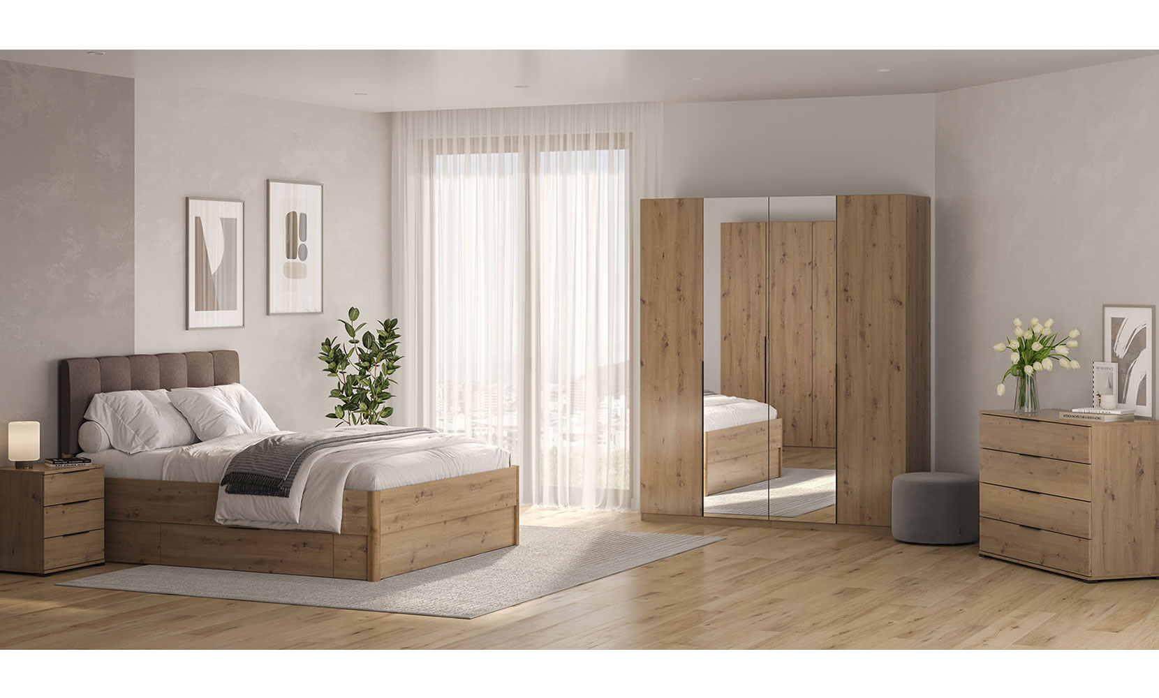 Приліжкова тумба Тедді TD-53 Приліжкова тумба 3шх дуб артізан - фото 5