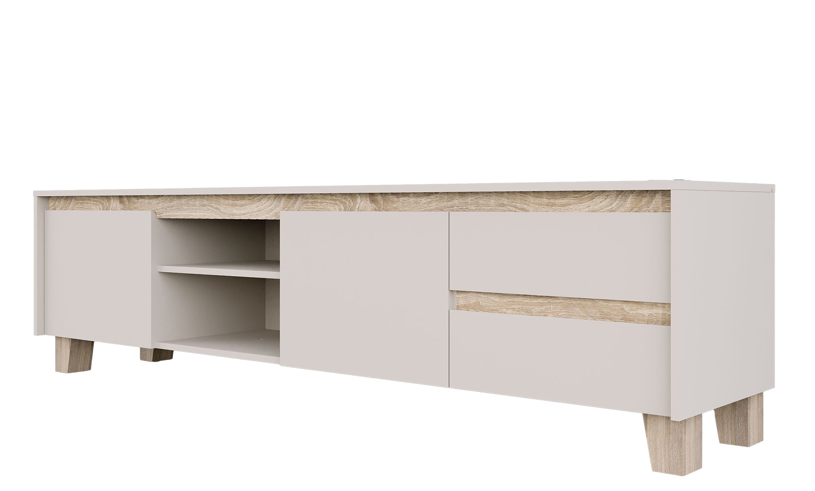 Тумба ТВ Лаундж 002 тумба RTV 2K2So кашемір/ дуб сонома - фото 2