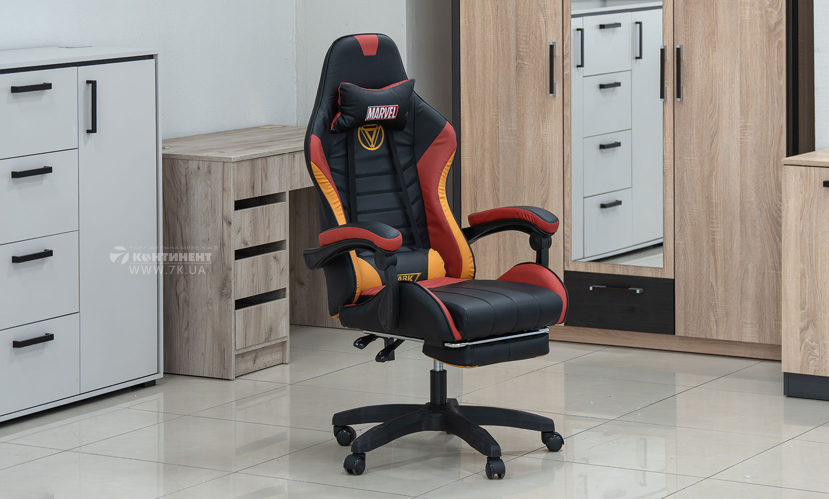 Офісне крісло Крісло геймерське Марвел чорно-червоний - фото 2