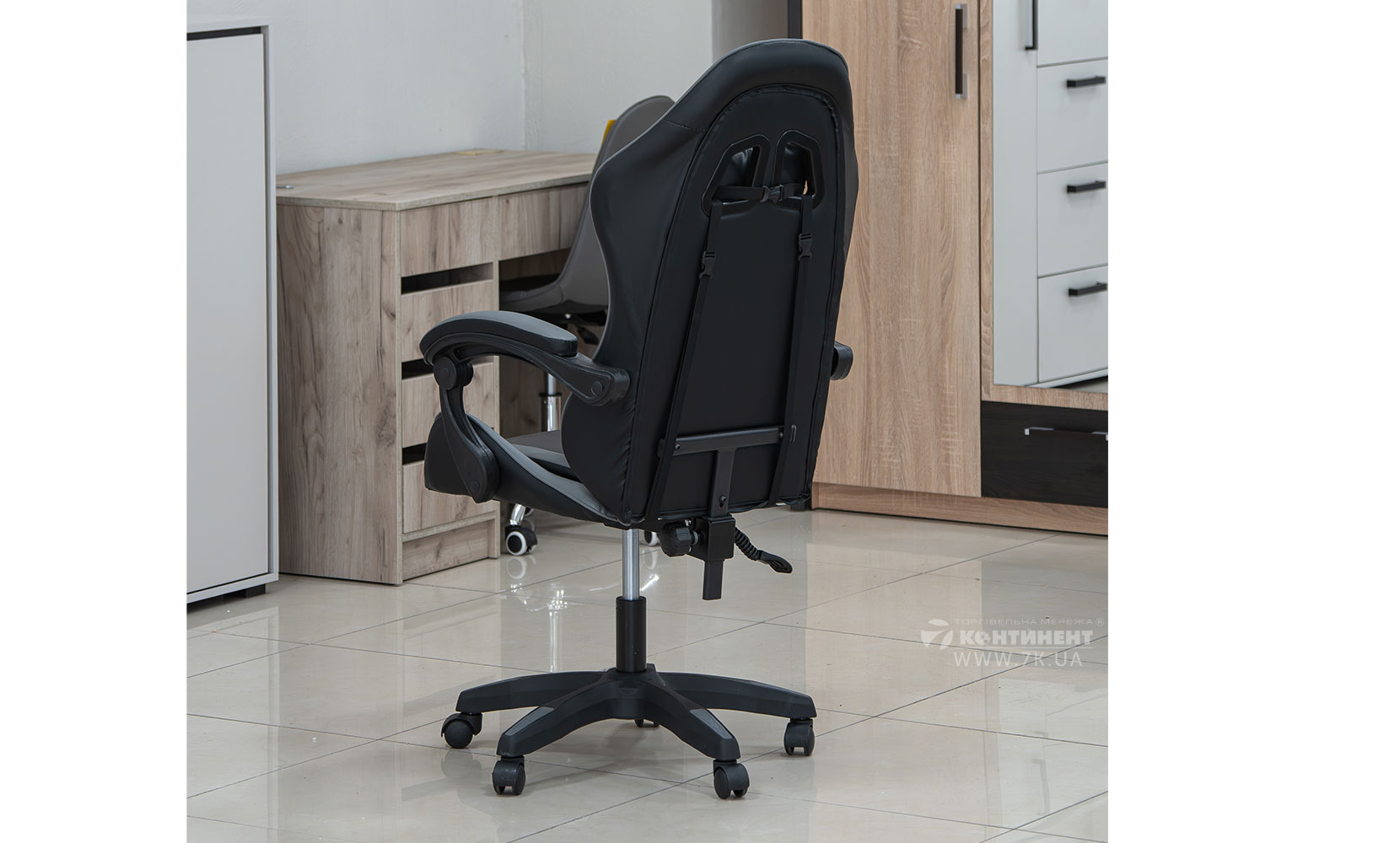 Офісне крісло Стілець офісний Слім чорно-сірий - фото 5