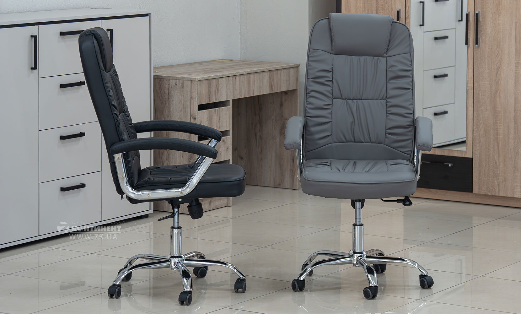 Офісне крісло Стілець офісний Фокус сірий - фото 5