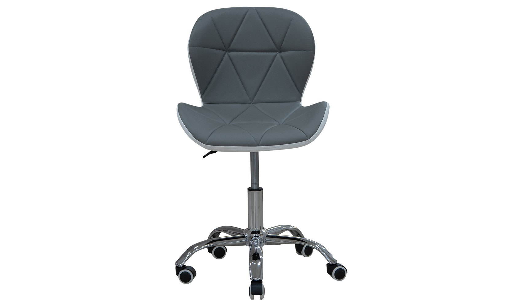 Офісне крісло Стілець комп'ютерний Роккі (шкірзам) сіро/білий - фото 2