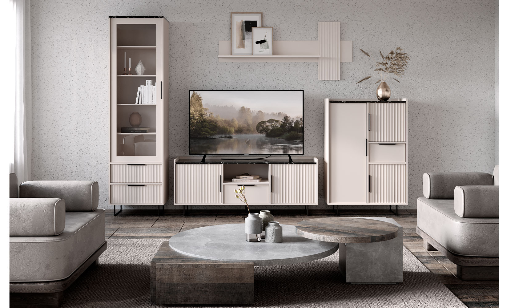 Комод Фреско 008 тумба REG 3D1S кашемір/каштан арвадонна мінк - фото 3