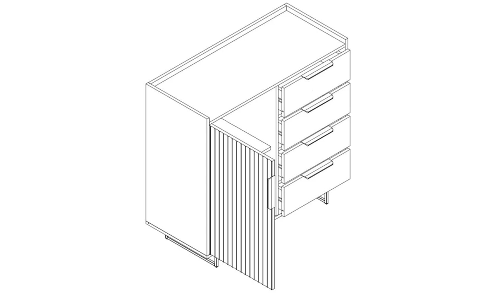 Комод Фреско 005 комод KOM 1D4S кашемір/каштан арвадонна мінк - фото 2