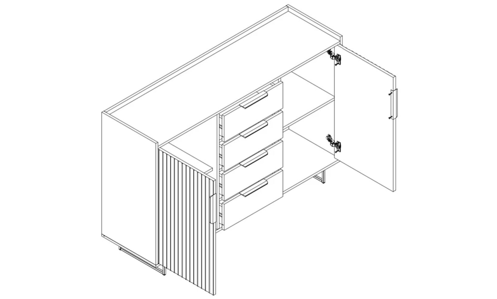 Комод Фреско 006 комод KOM 2D4S кашемір/каштан арвадонна мінк - фото 2