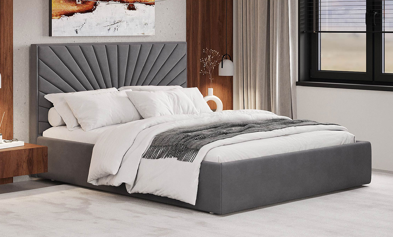 М'які ліжка Монголія 160*200 з підйом.механізмом, б/м в тканині 1 кат - фото 1