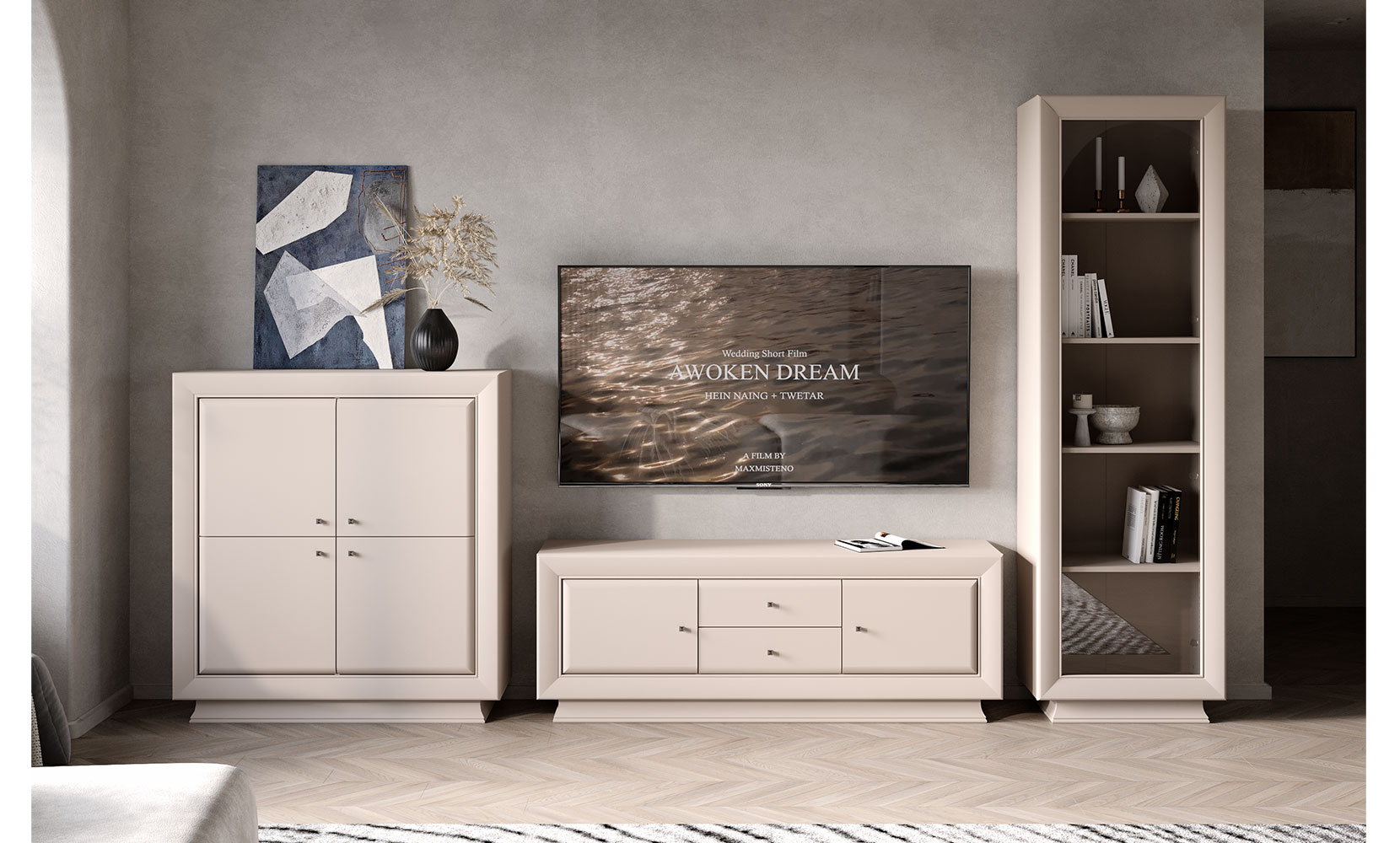 Тумба ТВ Ларго Класік 001 тумба РТВ RTV 2D2S кашемір - фото 2 Тумба ТВ Ларго Класік 001 тумба РТВ RTV 2D2S кашемір - фото 2