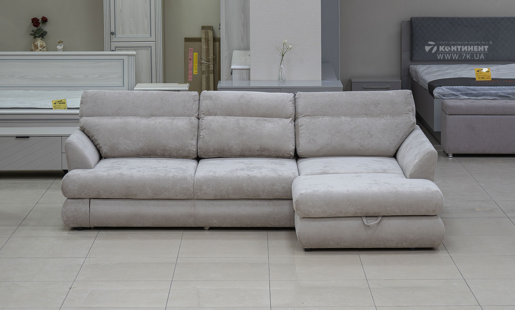 Кутовий диван Флоренція ПР(Г) king 2 beige - фото 1