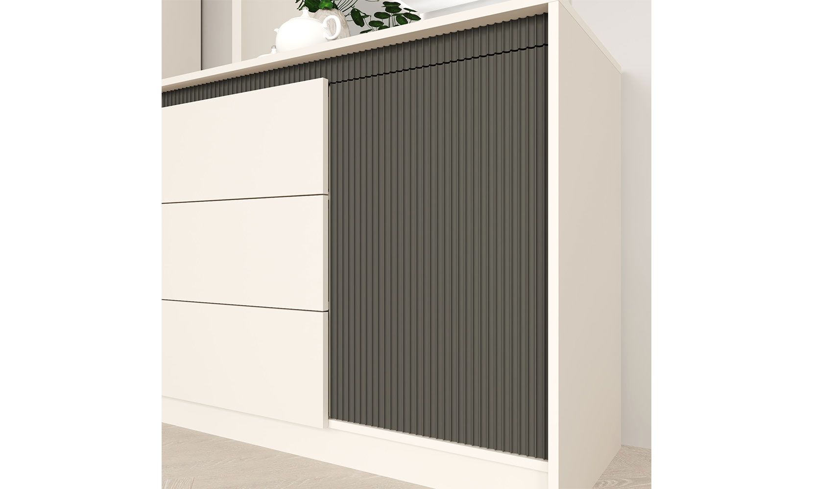 Комод Монако 002 комод KOM 1D3S кашемір/елегантний сірий софттач - фото 2